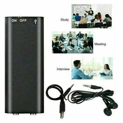 Mini Portable Voice Recorder – Intelligent Voice-Activated HD Audio Recorder with Noise Reduction, MP3 Player, Magnet & OTG