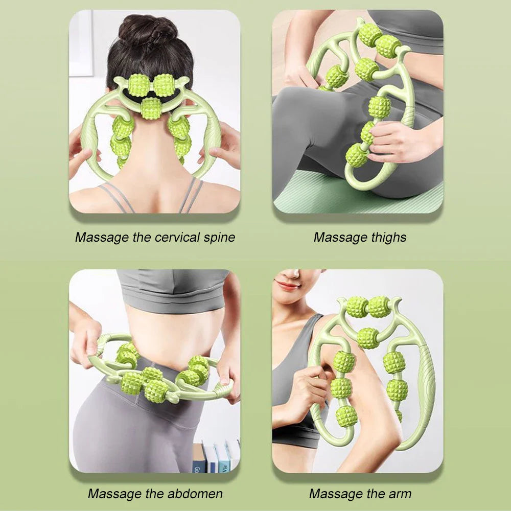 Portable Round Massager Roller – Waist, Abdominal & Leg Clip Tool for Cellulite, Stovepipe & Meridian Massage
