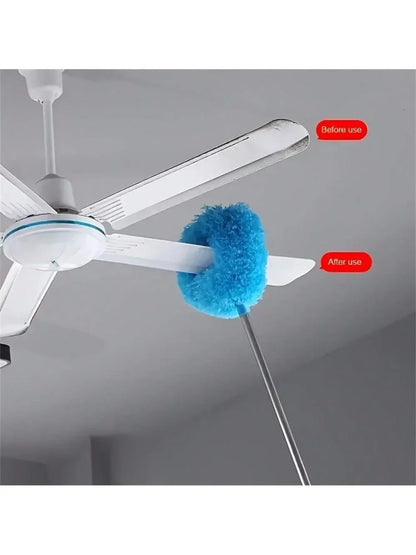 Extendable Microfiber Ceiling Fan Duster – Long Handle Dust Locking Reusable Cleaning Brush
