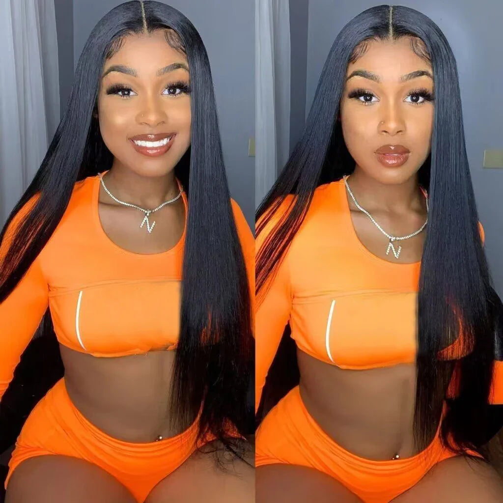 HD Lace Front Human Hair Wig – Straight 13x4 13x6 Transparent Lace Frontal, Pre-Plucked Glueless Wig for Women