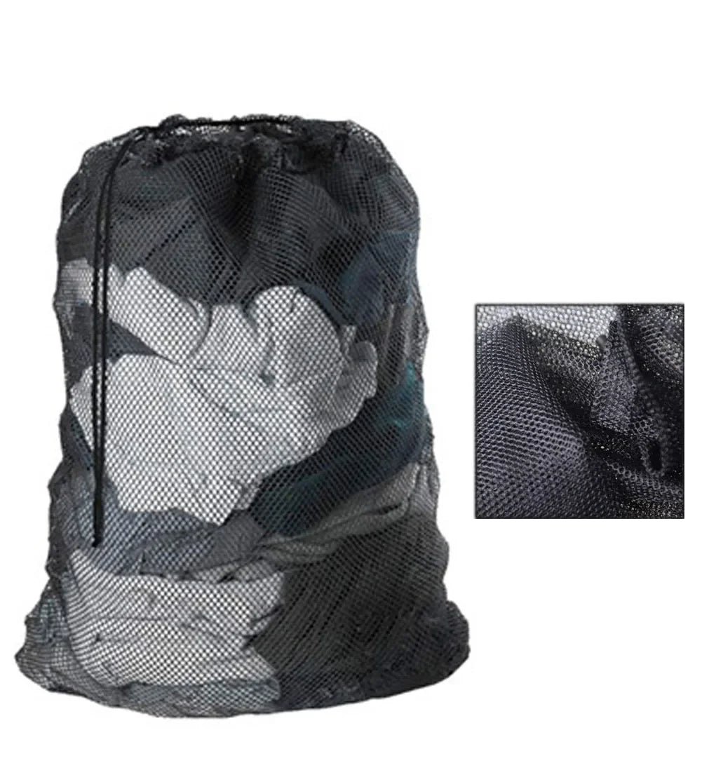 Large Nylon Mesh Laundry Bag — Durable Drawstring Clothes Washing Bag, Anti-Snag & Deformation