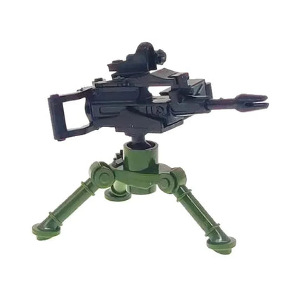 Military Building Blocks Soldier Set - Tactical Weapons Figures with Gatling Gun, Rifle, Mortar & Accessories Toy Kit