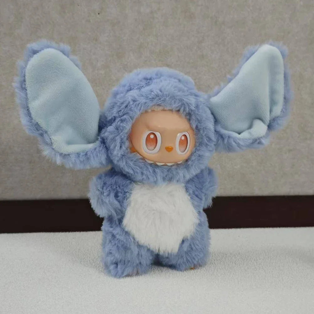 17cm Labubu Doll Clothes – Cute Dress-Up Plush Animal Set with Elephant Outfit, Fashionable & Fun