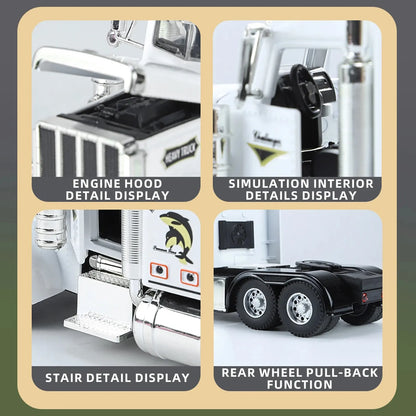 1:24 Scale Peterbilt 389 Tractor Trailer Toy – Lonestar Design Pre-Built Semi Truck with Realistic Functions for Kids