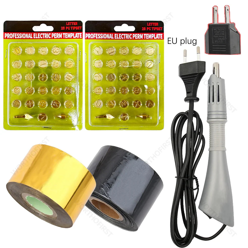 Electric Heated Foil Stamping Pen Kit for Leather Craft – Hot Foil Applicator Tool for DIY Handmade Embossing