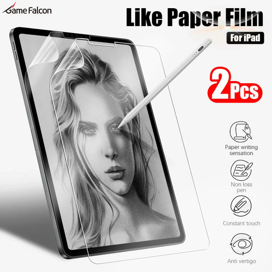 2PCS Paper-Like Screen Protector for iPad (10th Gen, Pro 11/12.9, Air 5/4, Mini 6, 7-9th Gen)