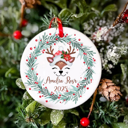 Personalized Baby First Christmas Ornament – Custom Ceramic Keepsake Photo Prop Gift for Infants