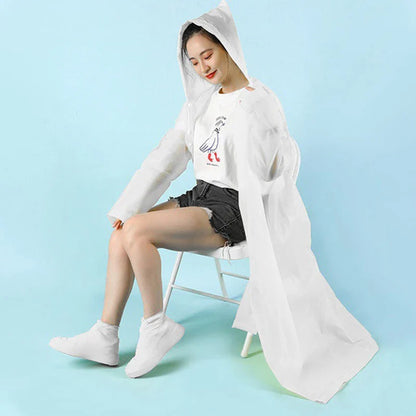 Thickened Waterproof Raincoat for Men and Women - Impermeable, Hooded Rain Poncho for Tourism and Outdoor Hiking