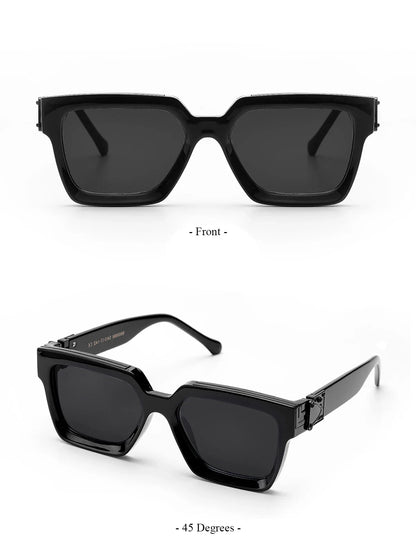 Ruiao Retro Black Millionaire Sunglasses – Luxury Square Designer Shades for Men & Women (2024)