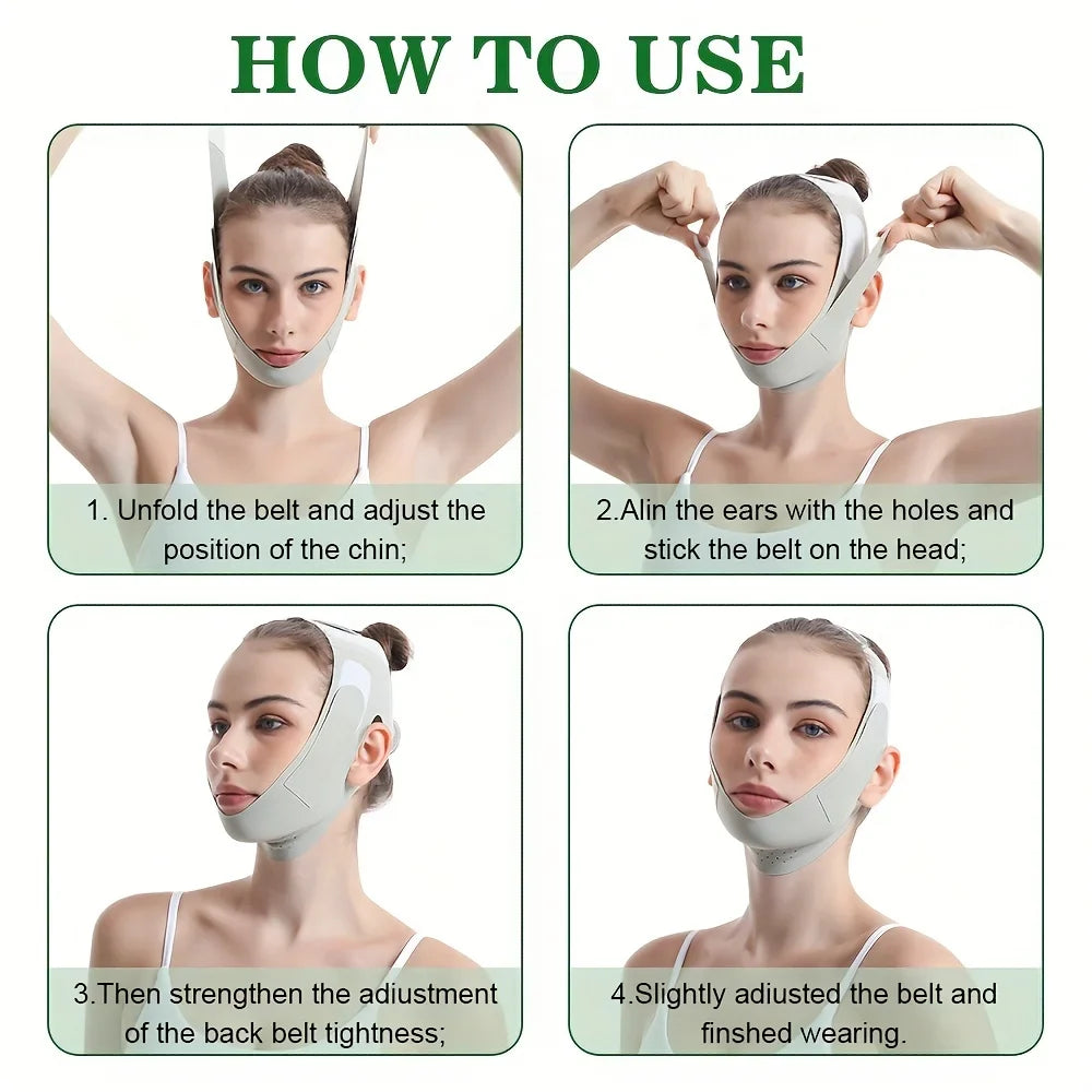 Reusable V-Line Face Slimming Band — Chin & Cheek Lift Facial Massage Strap for Women, Skin Care & Beauty Tool