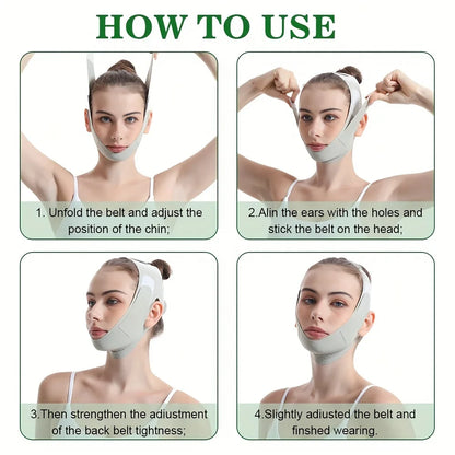 Reusable V-Line Face Slimming Band — Chin & Cheek Lift Facial Massage Strap for Women, Skin Care & Beauty Tool