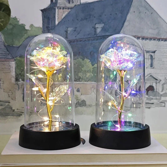 Artificial Eternal Rose Flowers with LED Light – Valentine’s Day Gift for Girlfriend, Wedding & Christmas Decor