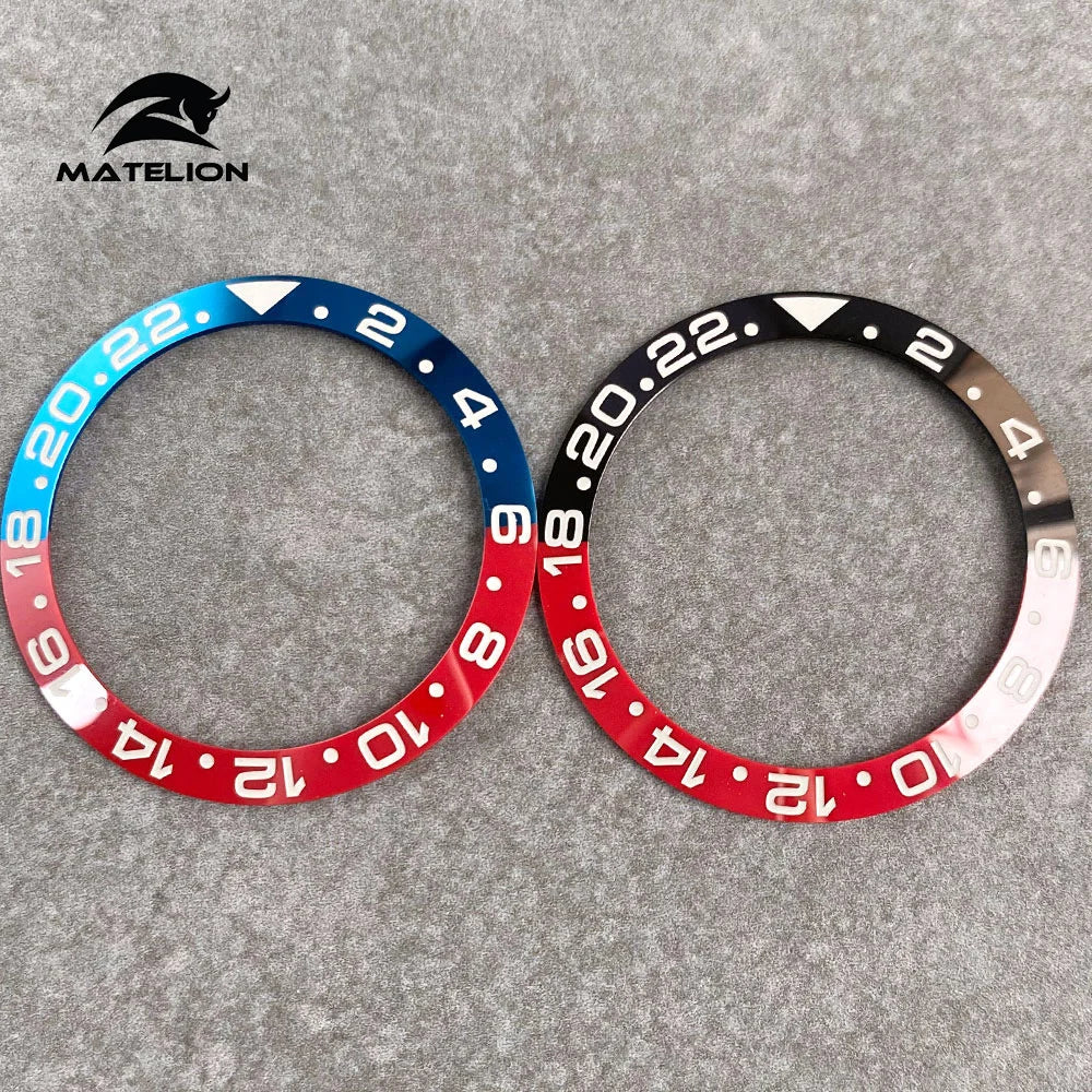 MATELION 38mm Ceramic Bezel Insert — Alloy Watch Ring for 40mm NH35/NH34 GMT Diving Watches