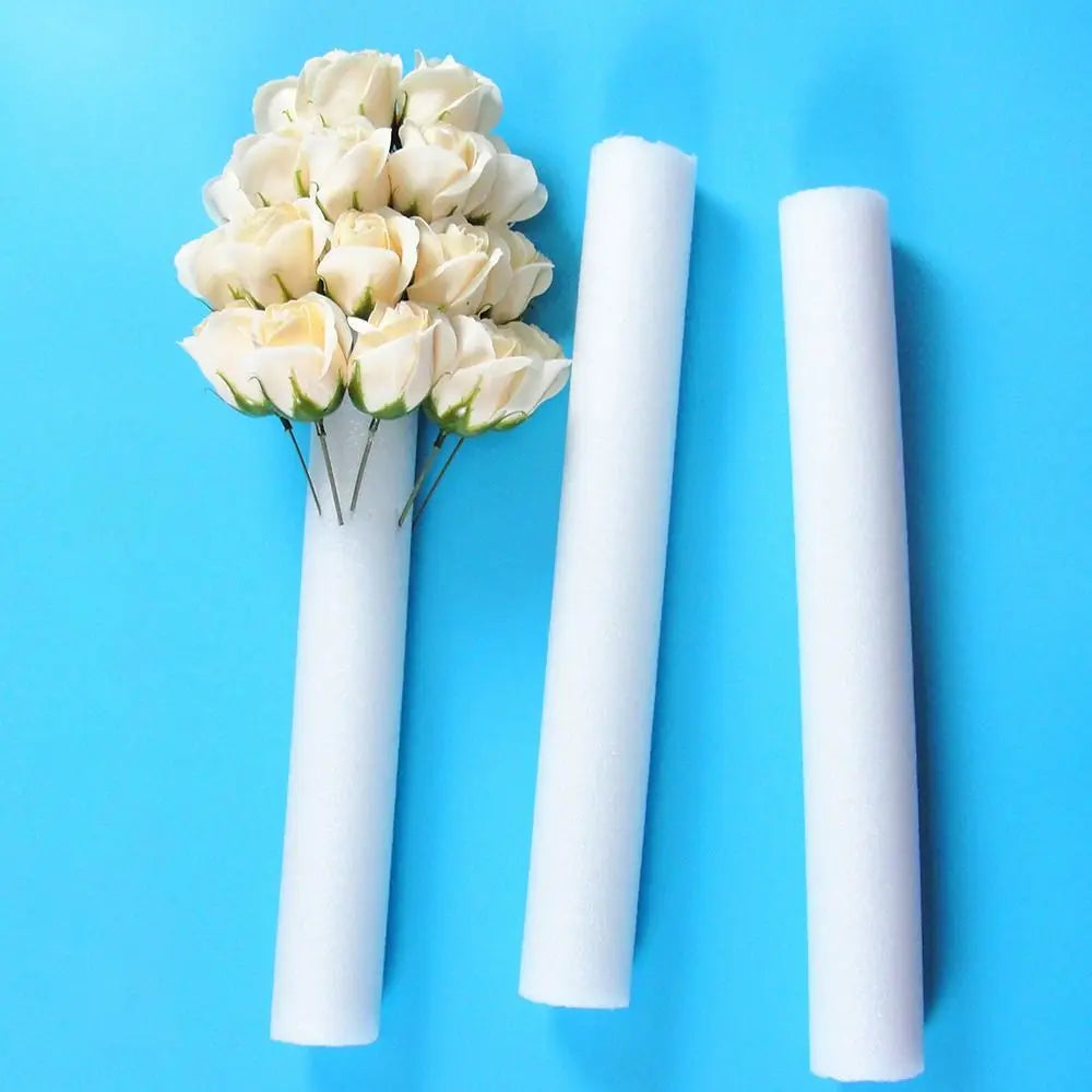 DIY Foam Strip Wedding Flower Base – Cylindrical White Floral Sponge Stick for Curtain, Event & Party Decorations