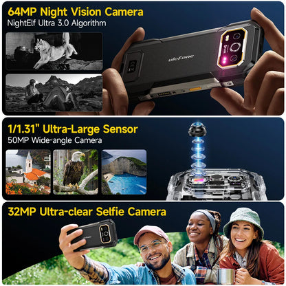 Ulefone Armor 27T Pro 5G Rugged Phone - 10600mAh, Android 14, 50MP+64MP Night Camera, 6.78" Display, 24GB+256GB, NFC