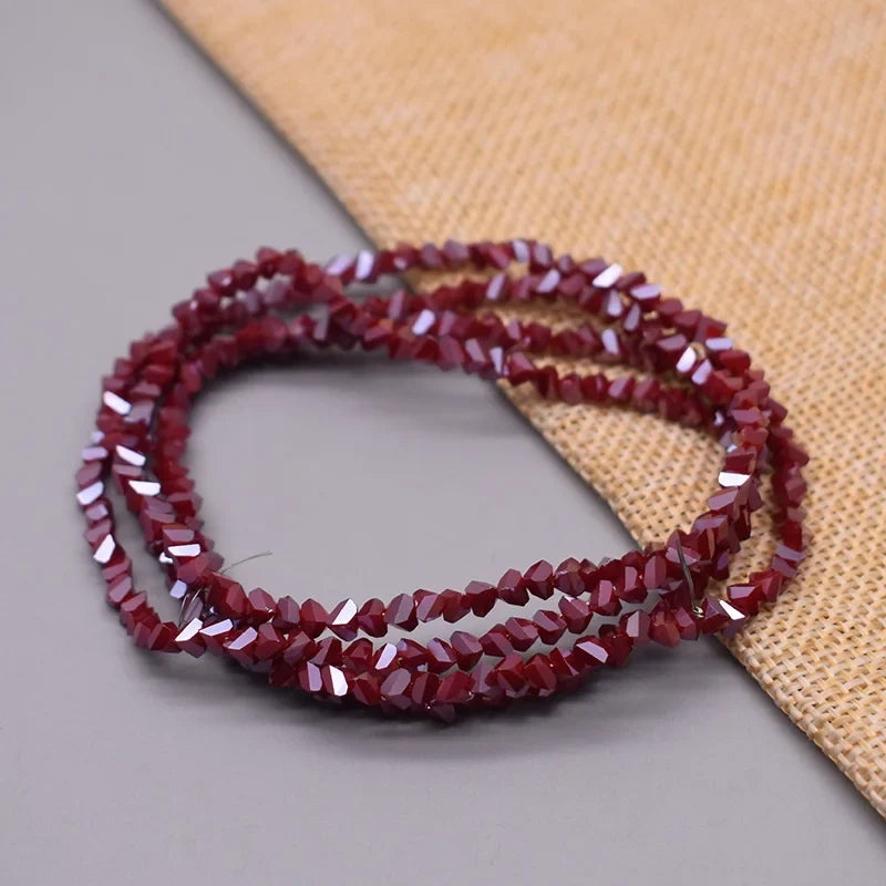Yanqi Triangle Crystal Beads - 38 Colors 4mm Loose Glass Beads for DIY Jewelry Making Earrings Necklace Crafts