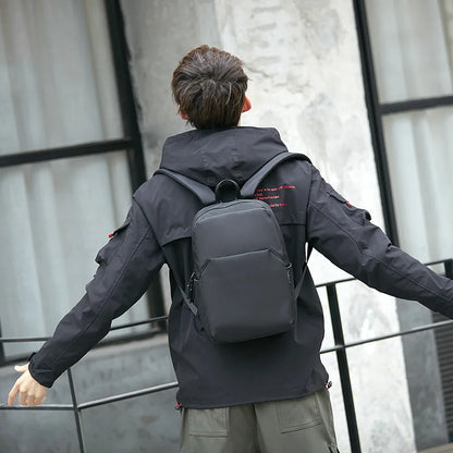 Mini Canvas Men’s Backpack – Black Rucksack, Waterproof School & Travel Bag