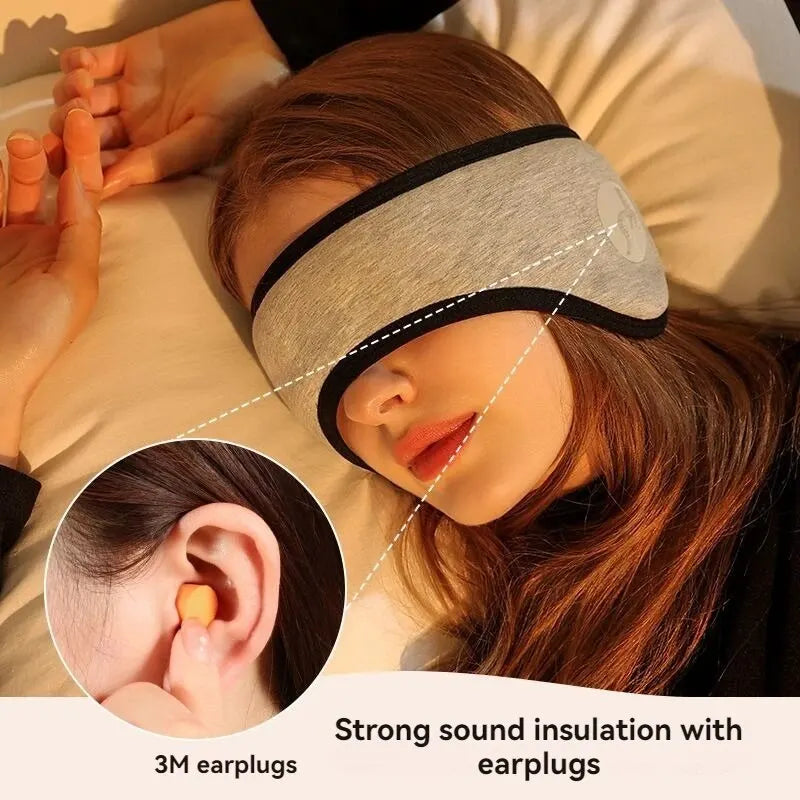 Soundproof Sleep Eye Mask Set - Shade Eye Mask with Noise Reduction Ear Protection for Quiet Sleep