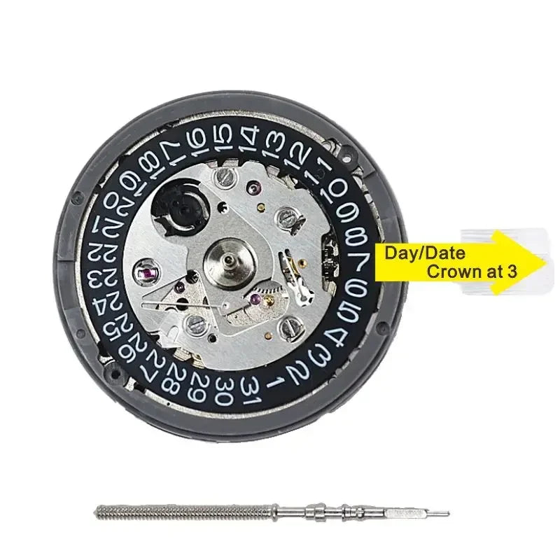 NH35A Premium Automatic Movement – 24 Jewels, White Date Wheel, Self-Winding & High Accuracy Replacement