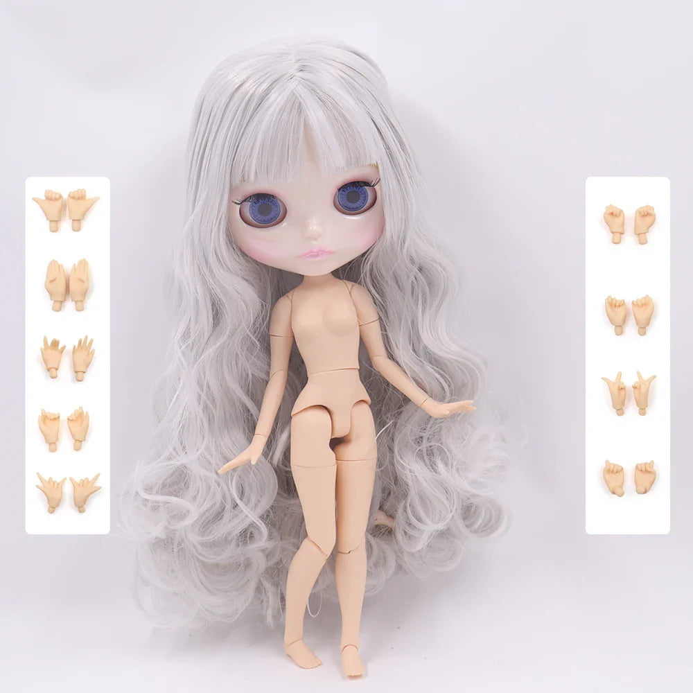 ICY DBS Blythe Doll 1/6 Joint Body 30cm BJD – Shiny Face with Extra Hands, DIY Fashion Doll Gift
