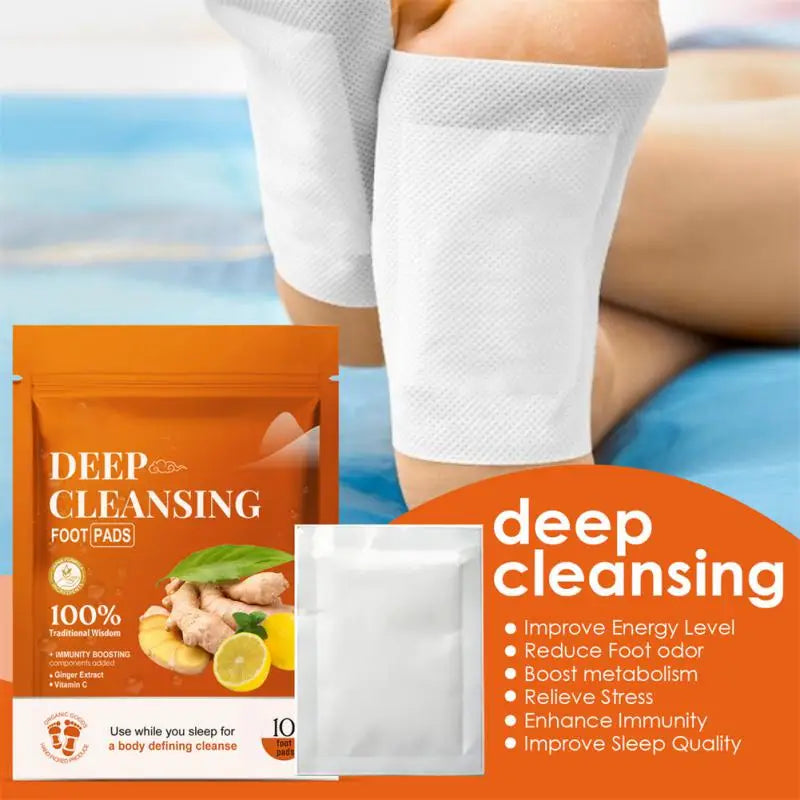 Ginger Cleansing Pads – Natural Ingredients for Stress Relief, Foot Care, Toxin Removal, Sleep Improvement & Toxin-Free Body Health