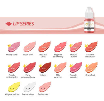 Borala 26 Colors 3ML Permanent Makeup Pigments – Tattoo Pigments for Lips, Eyebrows & Eyeliner, Sample Size for Beauty Art