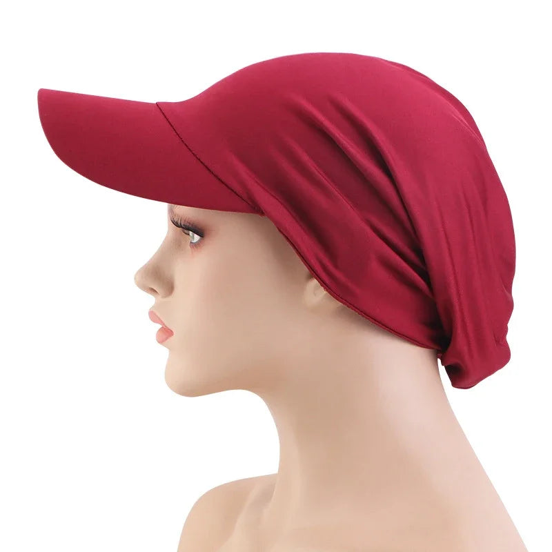 Muslim Women’s Turban Hijab Baseball Cap – Wide Brim Sun Hat, Sports Bonnet & Outdoor Headscarf for Sun Protection