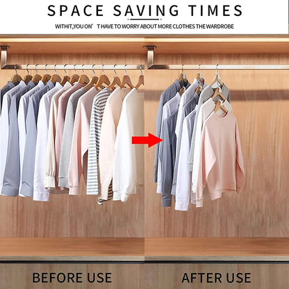Space-Saving Mini Clothes Hanger Connectors - Set of 5~50 Plastic Wardrobe Coat Hooks for Closet Organization