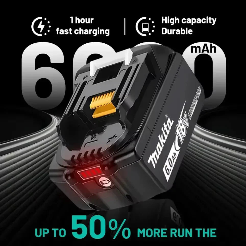 100% Original Makita 18V Lithium Battery – 6Ah/5Ah/3Ah Compatible with DTW700, DDF487, DTD173, DGA404, HR140D, DJV182 Tools