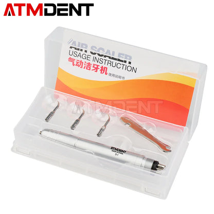 Dental Ultrasonic Air Scaler with 3 Tips – Tooth Calculus Remover & Cleaner Handpiece for Teeth Whitening, Dentist Lab Tool