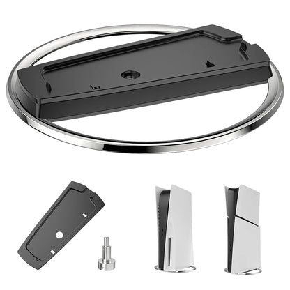 Portable Metal Vertical Stand for PS5 and PS5 Slim - Anti-Slip Base Holder for Digital Disk and Game Console Versions of PlayStation 5