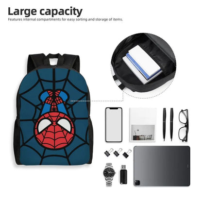 Custom Spider-Man Web Backpack – Water-Resistant School & College Bag for Men and Women
