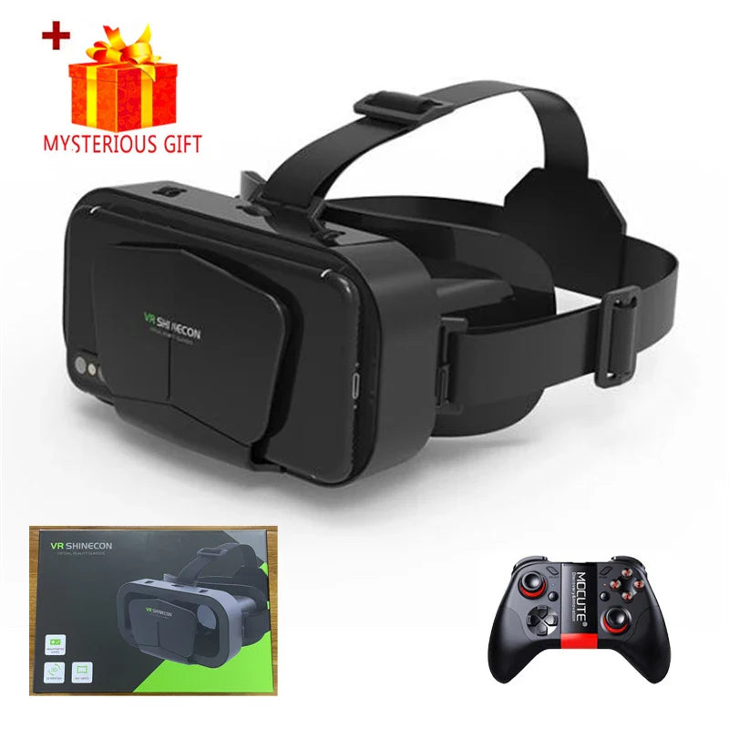 Shinecon 3D VR Headset – Virtual Reality Glasses with Helmet Lenses for Smartphones
