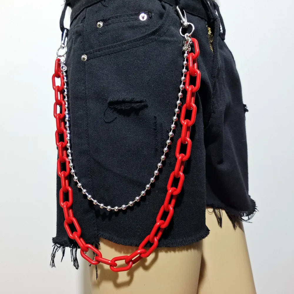 Punk Silver Waist Chain Belt – Hip-Hop Rock Metal Chain for Jeans & Pants Jewelry