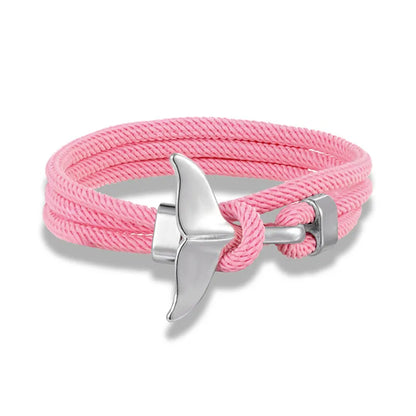 Whale Tail Anchor Bracelet - Adjustable Ocean Style Rope Couple Friendship Jewelry