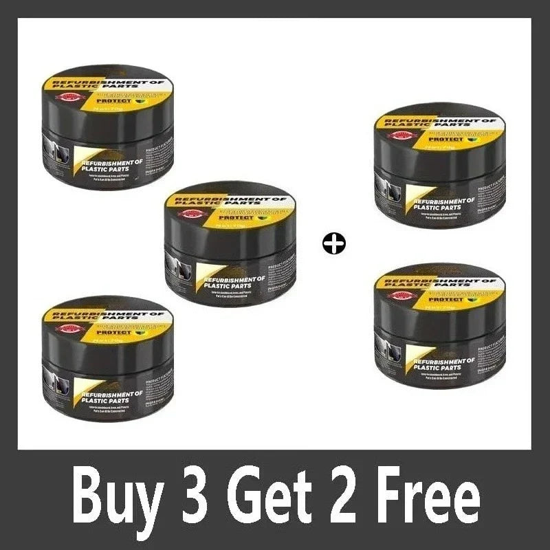 Automotive Plastic Repair Cream — Interior & Exterior Scratch Repair Polishing Wax for Trim and Tires