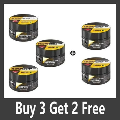 Automotive Plastic Repair Cream — Interior & Exterior Scratch Repair Polishing Wax for Trim and Tires