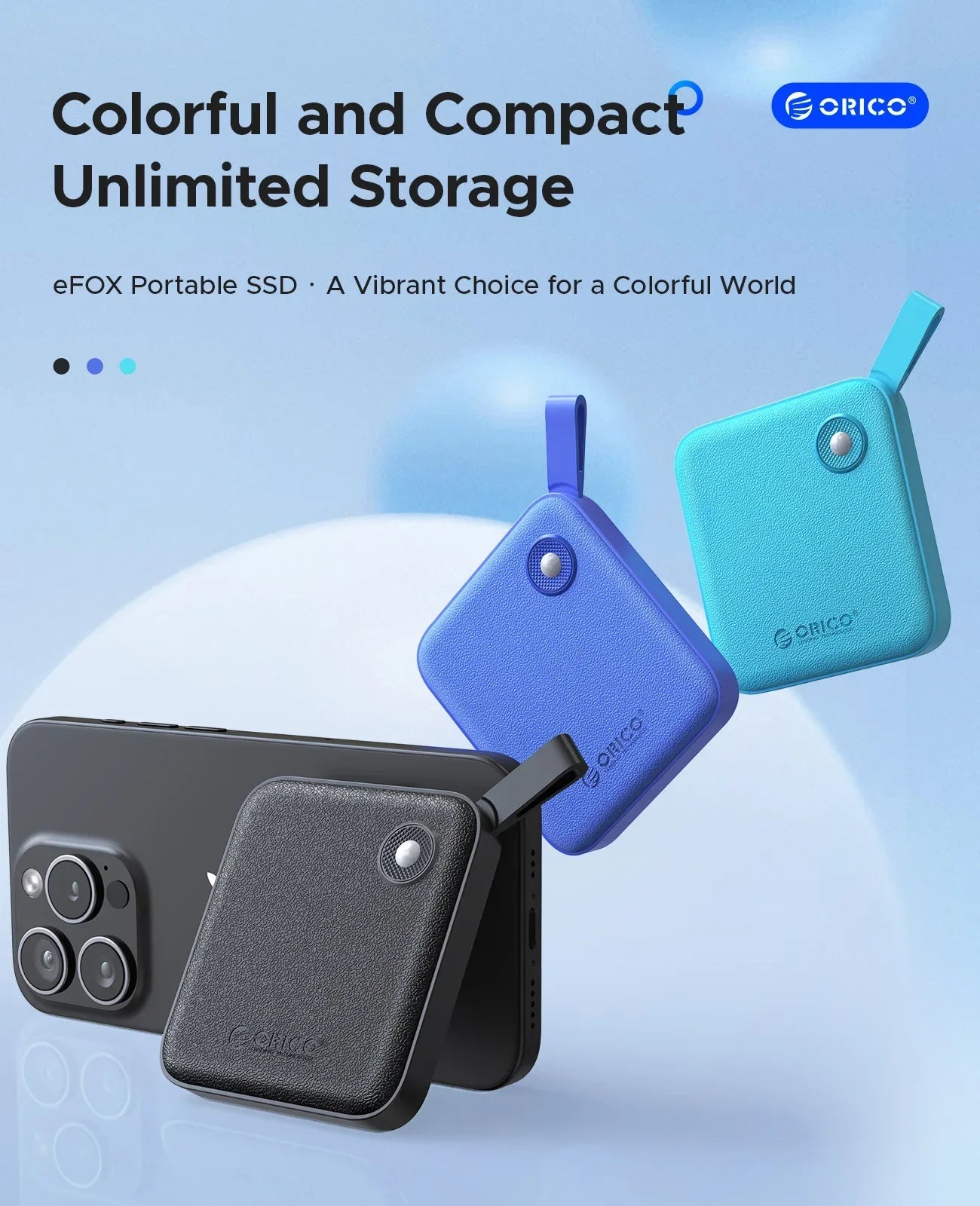 ORICO Portable USB 3.2 Gen2 External SSD for iPhone 15/Pro, Windows & Mac – Ultra Fast Lightweight Solid State Drive
