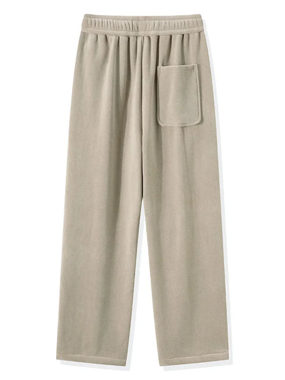 Winter Men’s Korean Fashion Fleece Sweatpants – Thick Warm Wide Leg Loose Thermal Track Pants