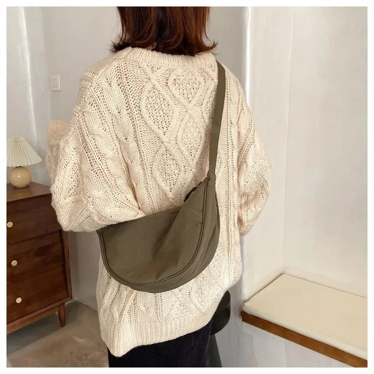 Casual Nylon Hobo Crossbody Bag for Women – Shoulder, Half Moon, Tote Travel Shopper & Purses