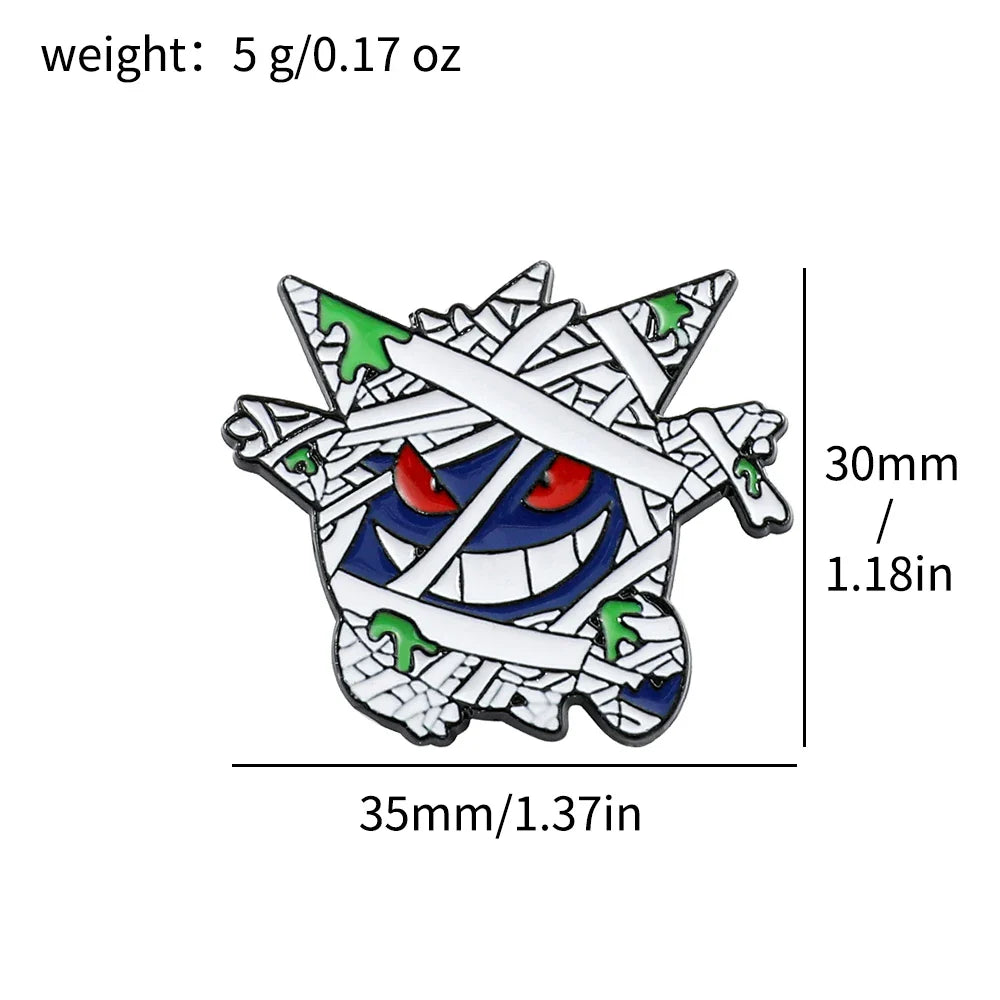 Gengar Cartoon Enamel Brooch — Anime Lapel Pin for Backpack Accessories, Fan Collection & Jewelry Gift