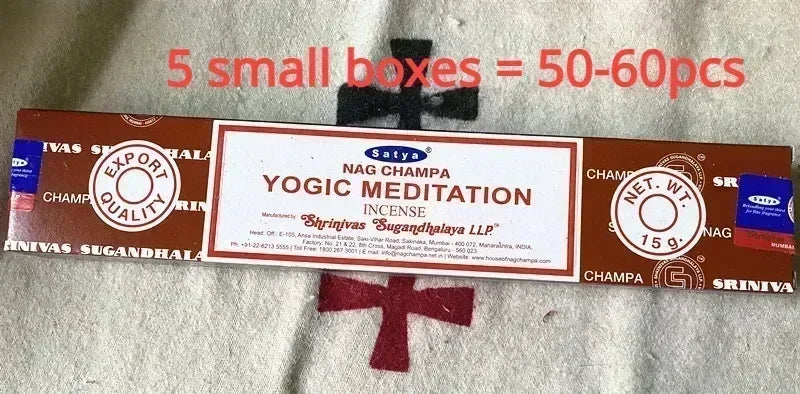 5BOX NAG Champa Indian Incense Set – Satya Handmade Sticks with 6 Aromatic Scents for Home & Meditation