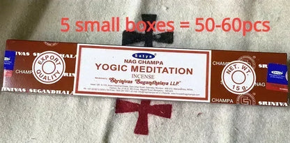 5BOX NAG Champa Indian Incense Set – Satya Handmade Sticks with 6 Aromatic Scents for Home & Meditation