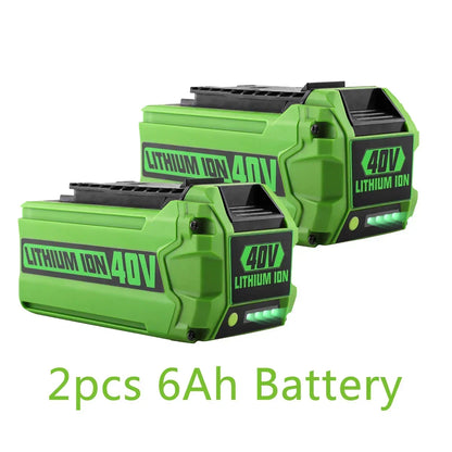 Greenworks 40V 6Ah G-MAX Li-Ion Replacement Battery – Compatible with Lawn Mowers & Power Tools