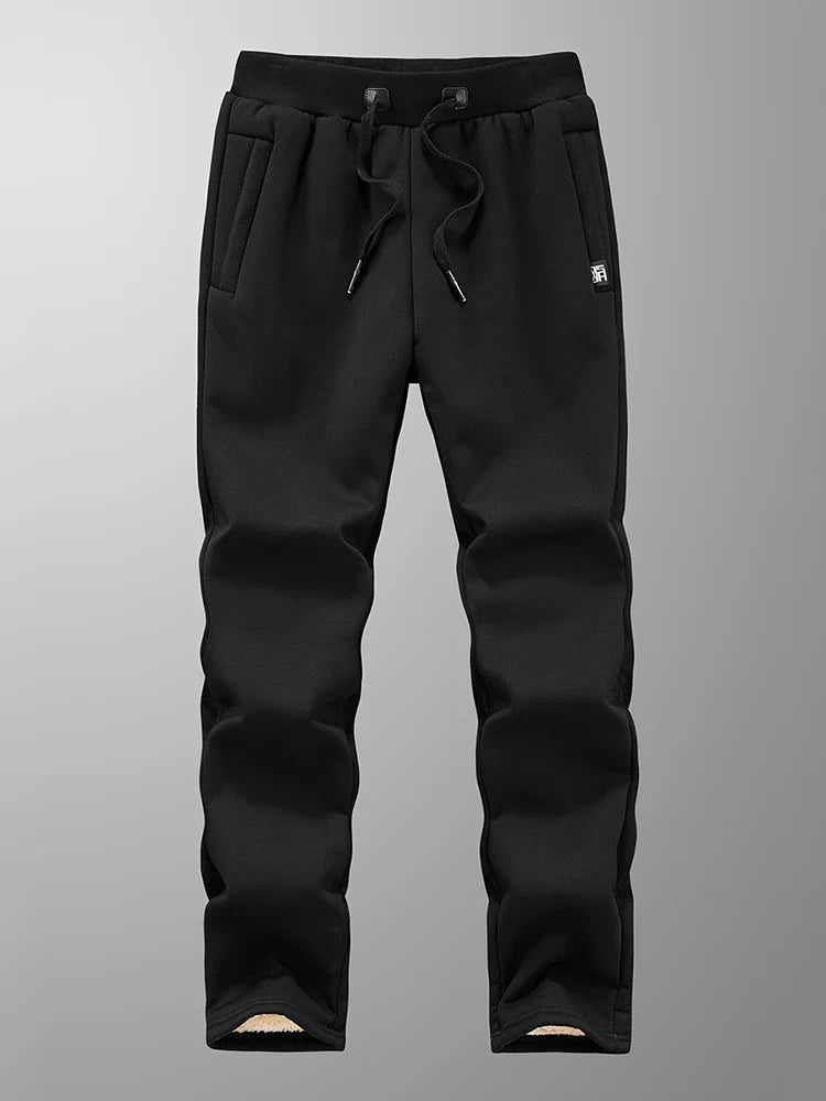 Winter Men’s Fleece Sweatpants — Thick Warm Joggers with Zip Pockets, Cotton Casual Track Pants, Plus Size 6XL-8XL