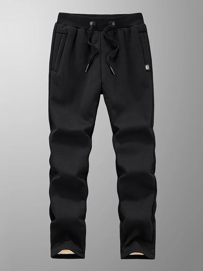 Winter Men’s Fleece Sweatpants — Thick Warm Joggers with Zip Pockets, Cotton Casual Track Pants, Plus Size 6XL-8XL
