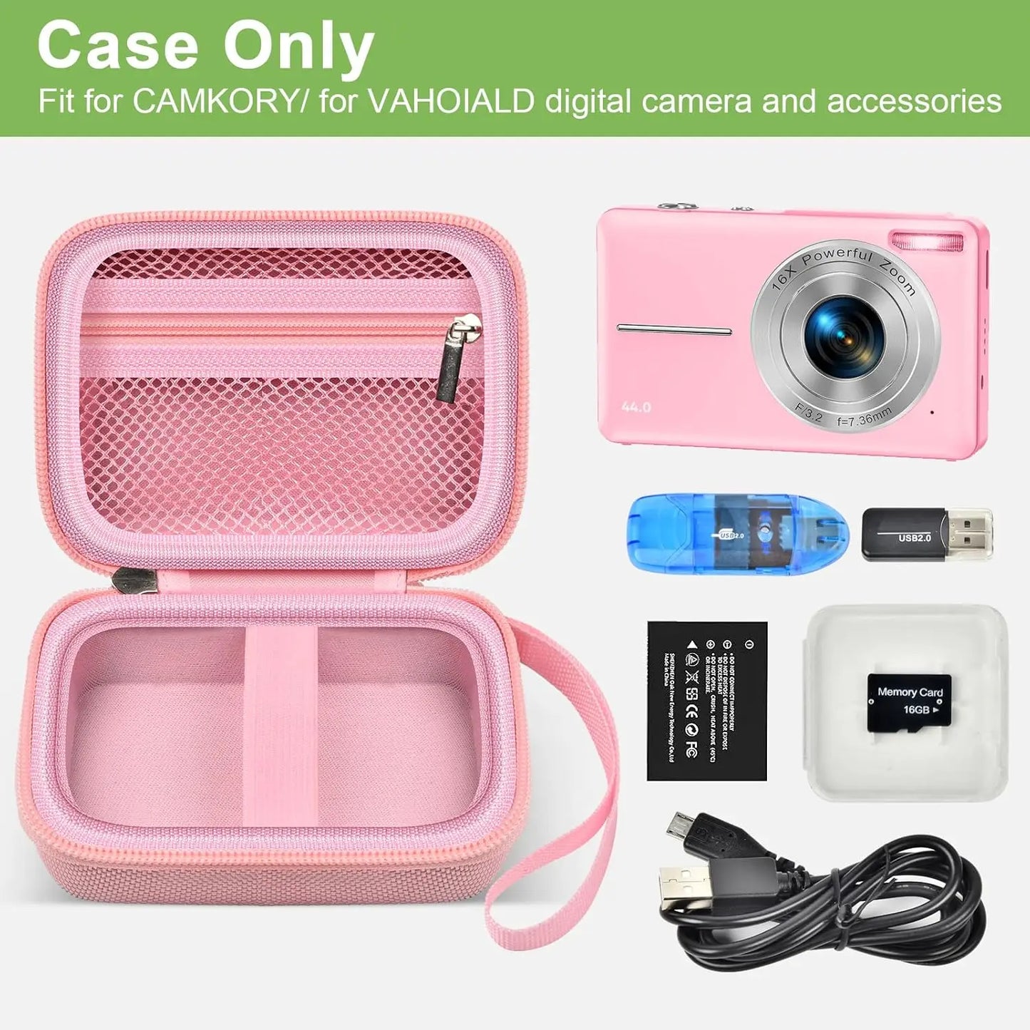 Digital Camera Case for VAHOIALD FHD 1080P, CAMKORY, KODAK PIXPRO FZ45-BK – Protective Case Only