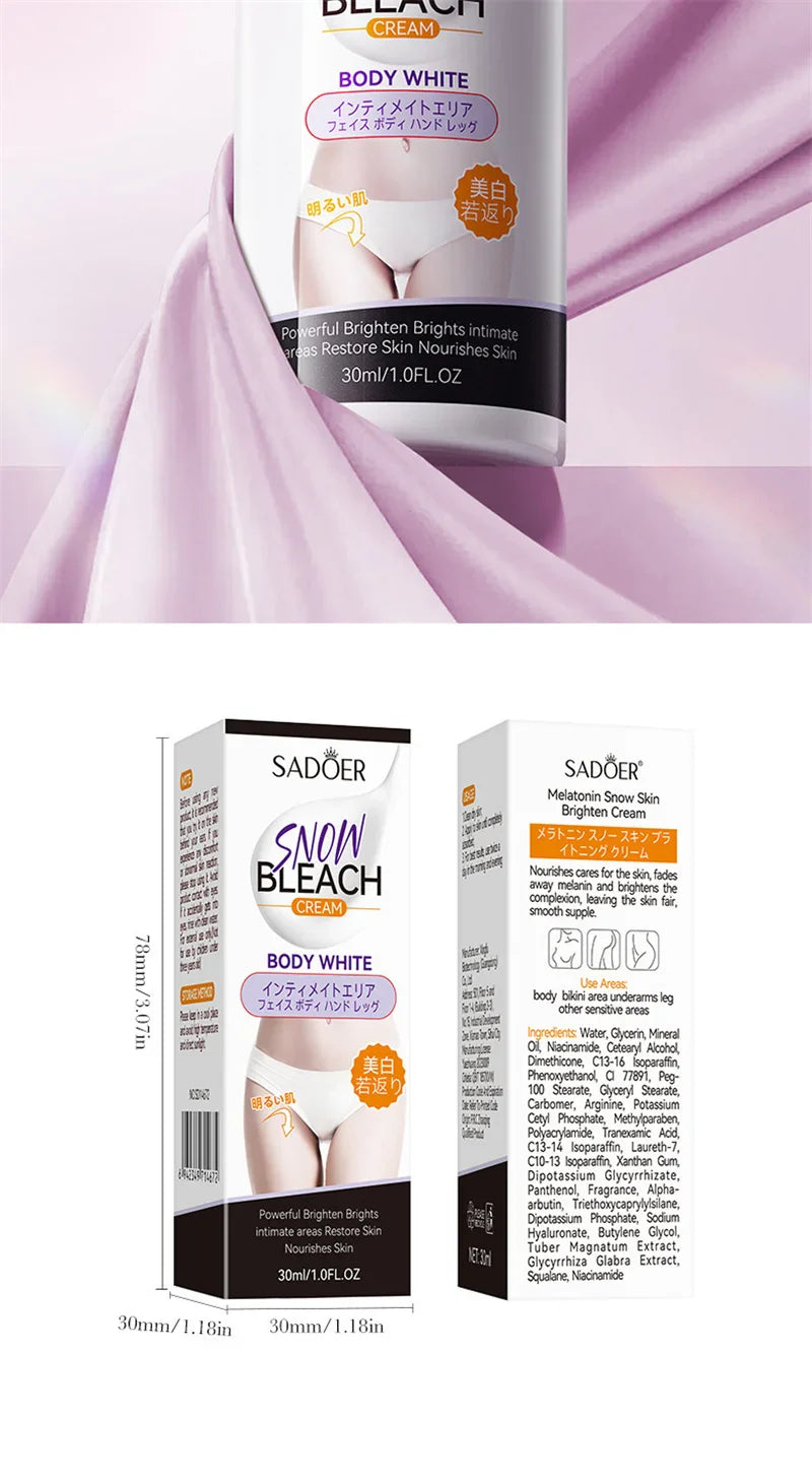 Whitening Cream for Private Parts – Underarm, Inner Thigh & Knee Brightening Serum