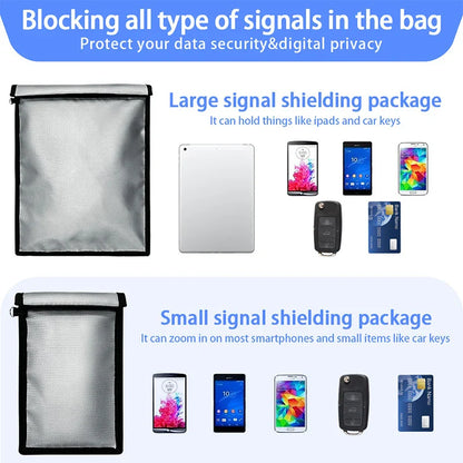 Fireproof & Waterproof Faraday Bag – Anti-Hacking Signal Blocking Pouch for Phones, Key Fobs, Notebooks & Computers