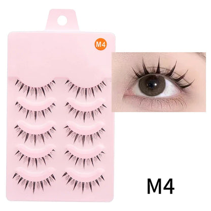 Manga Style Soft Natural False Eyelashes Wispy Thick Daily Wear Makeup Lashes